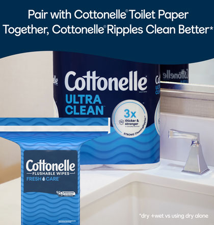 Pair with Cottonelle® Toilet Paper to feel shower-fresh 3x longer Carousal